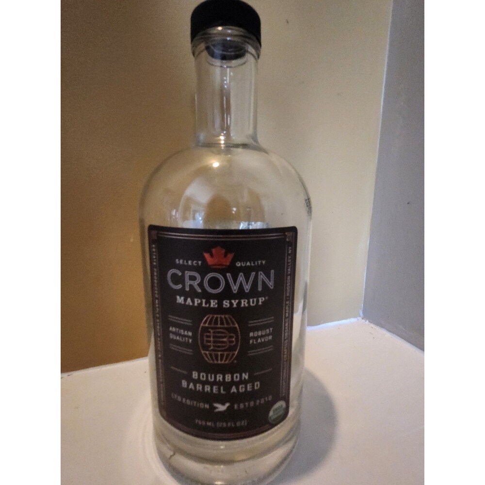 EMPTY Crown Maple Syrup Organic Bourbon Barrel 750 ML BOTTLES